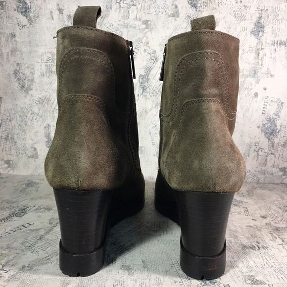 Aquatalia Chance Suede Lace-Up Wedge Boot, Forest (Olive) - Picture 5 of 13